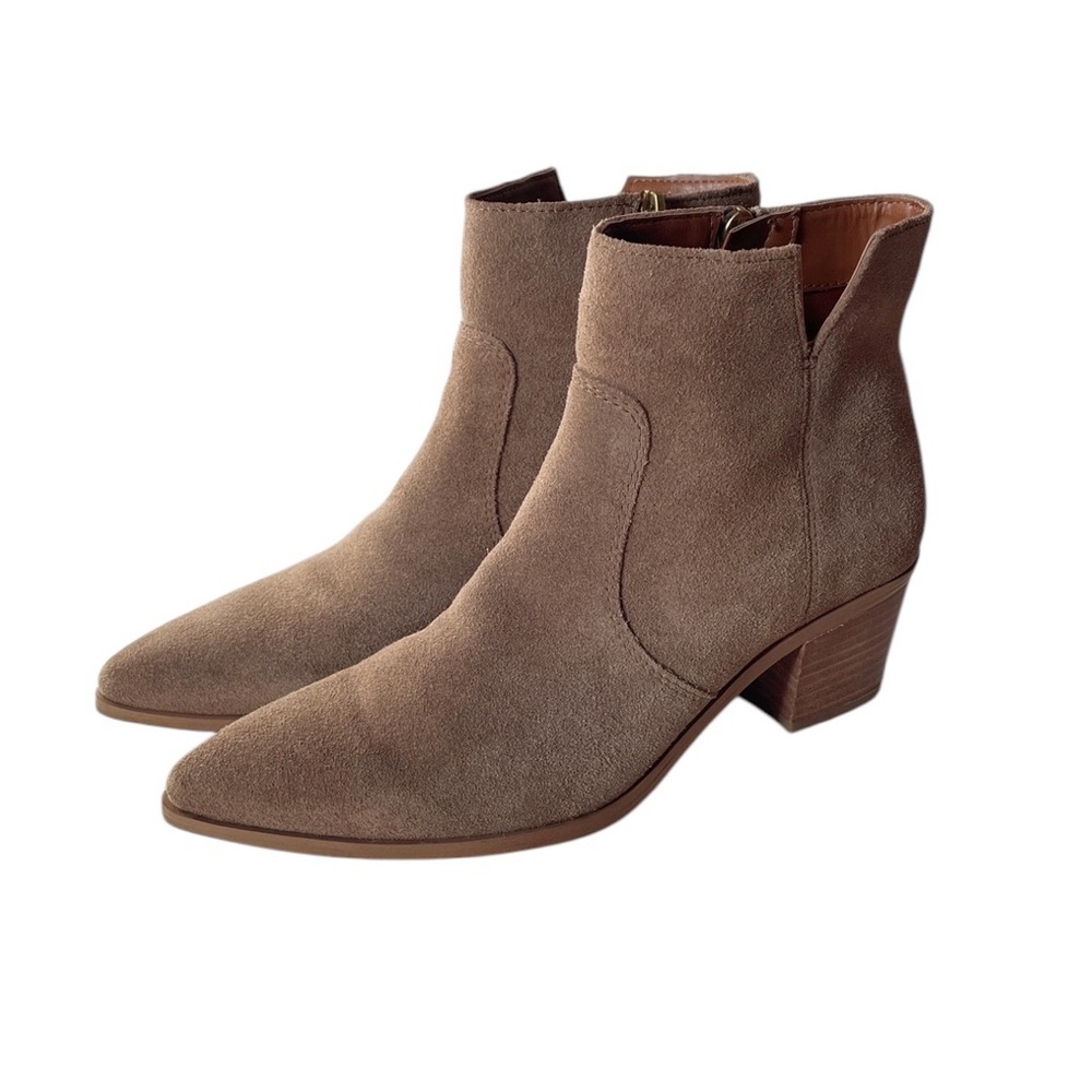 Franco Sarto Shaina taupe suede ankle boots size 8 - Picture 2 of 8